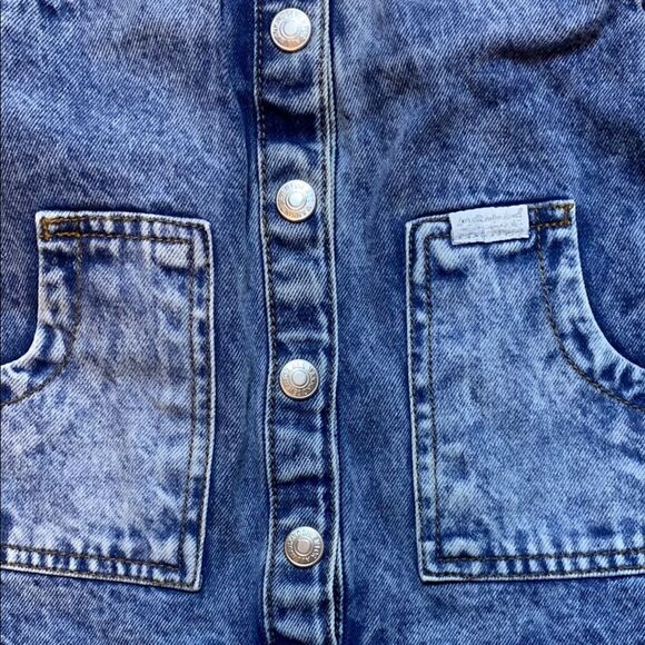 7 For All Mankind Chic Girls Denim Button-Up Dress with Pockets 24 Months - Picture 3 of 7